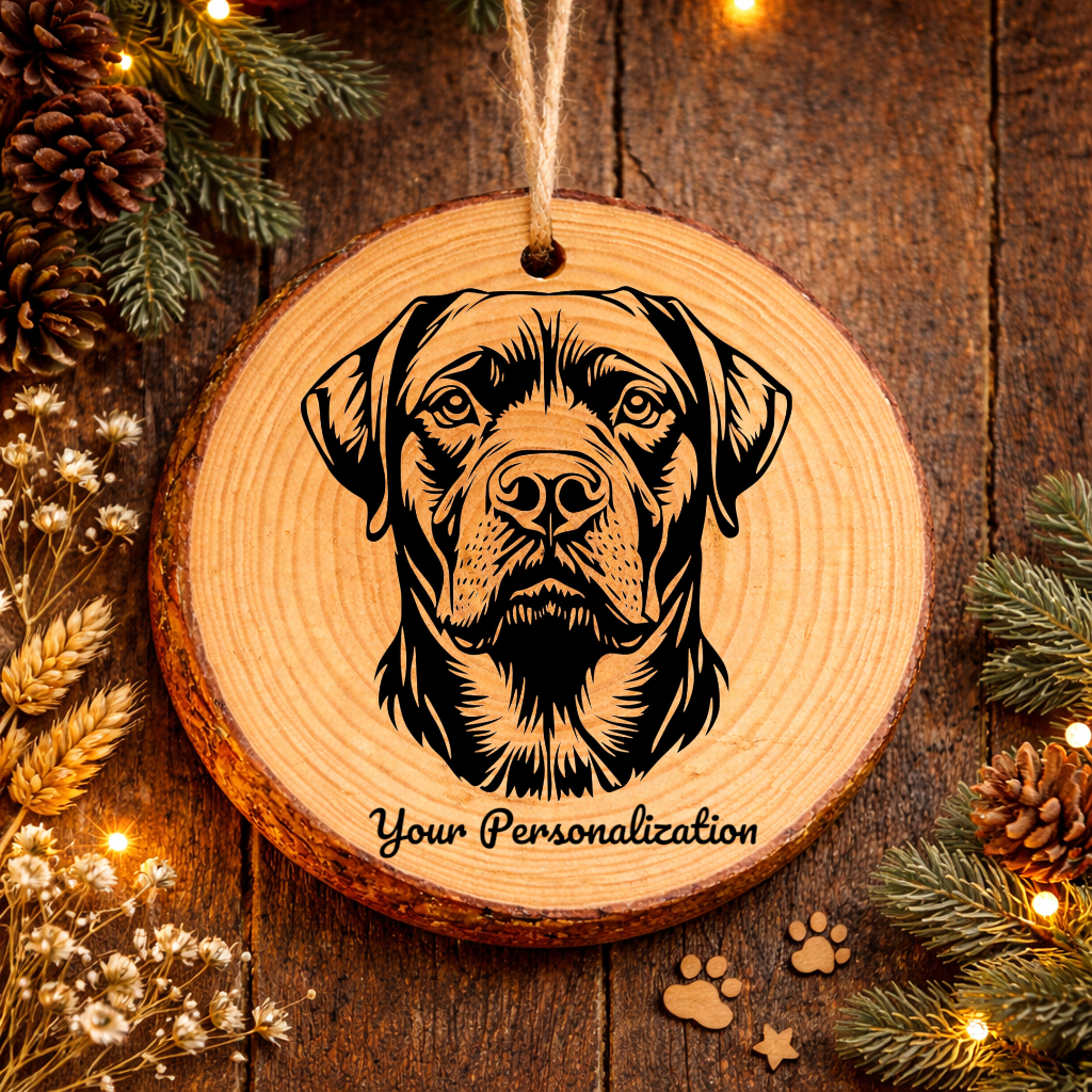 Tosa Inu Dog Ornament – Rustic Wooden Keepsake