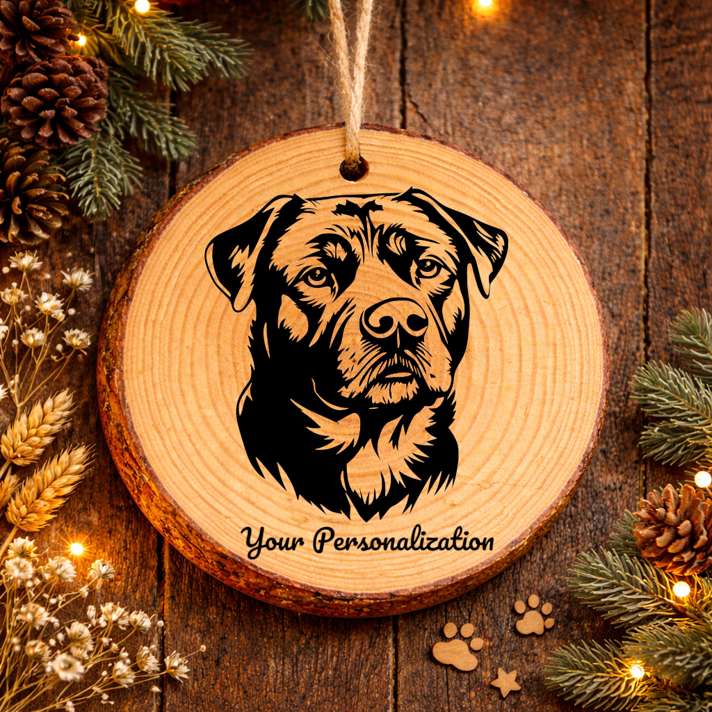 Tosa Inu Dog Ornament – Rustic Wooden Keepsake