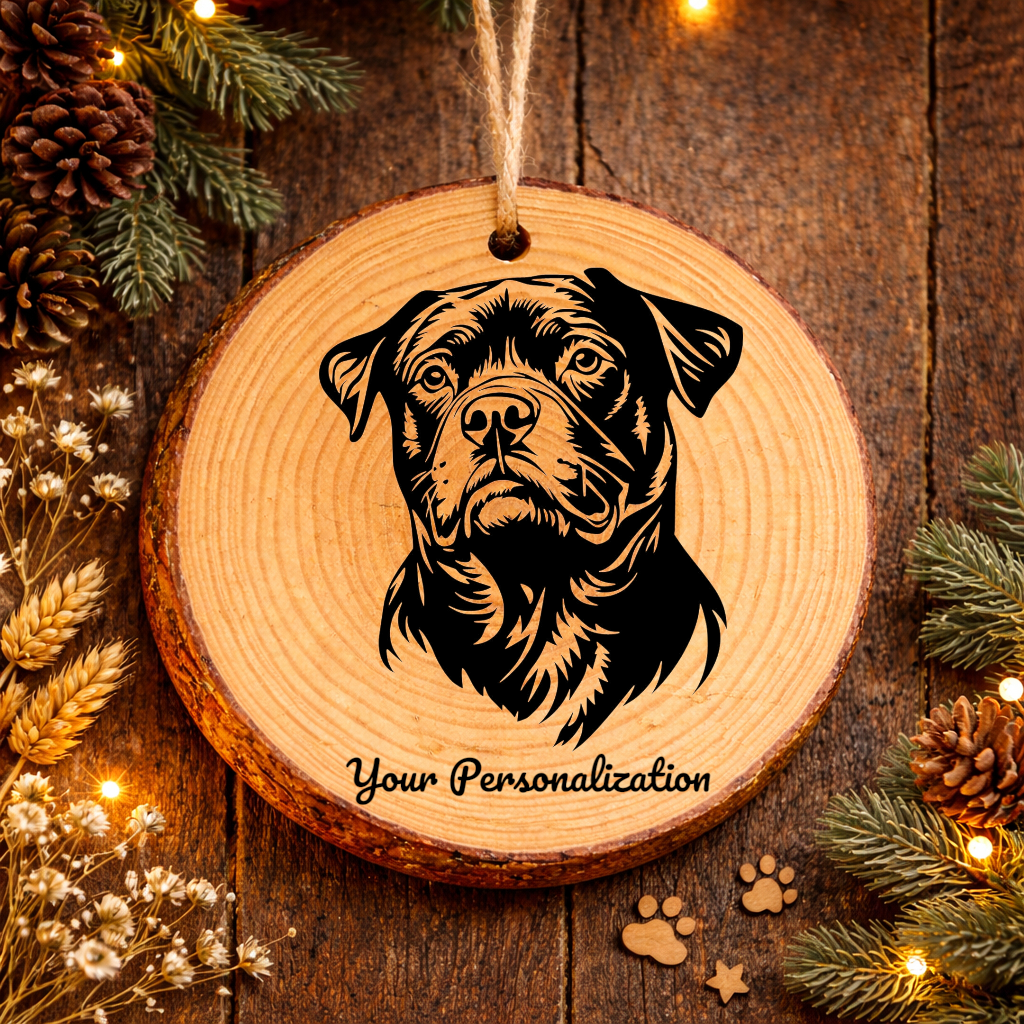 Tosa Inu Dog Ornament – Rustic Wooden Keepsake