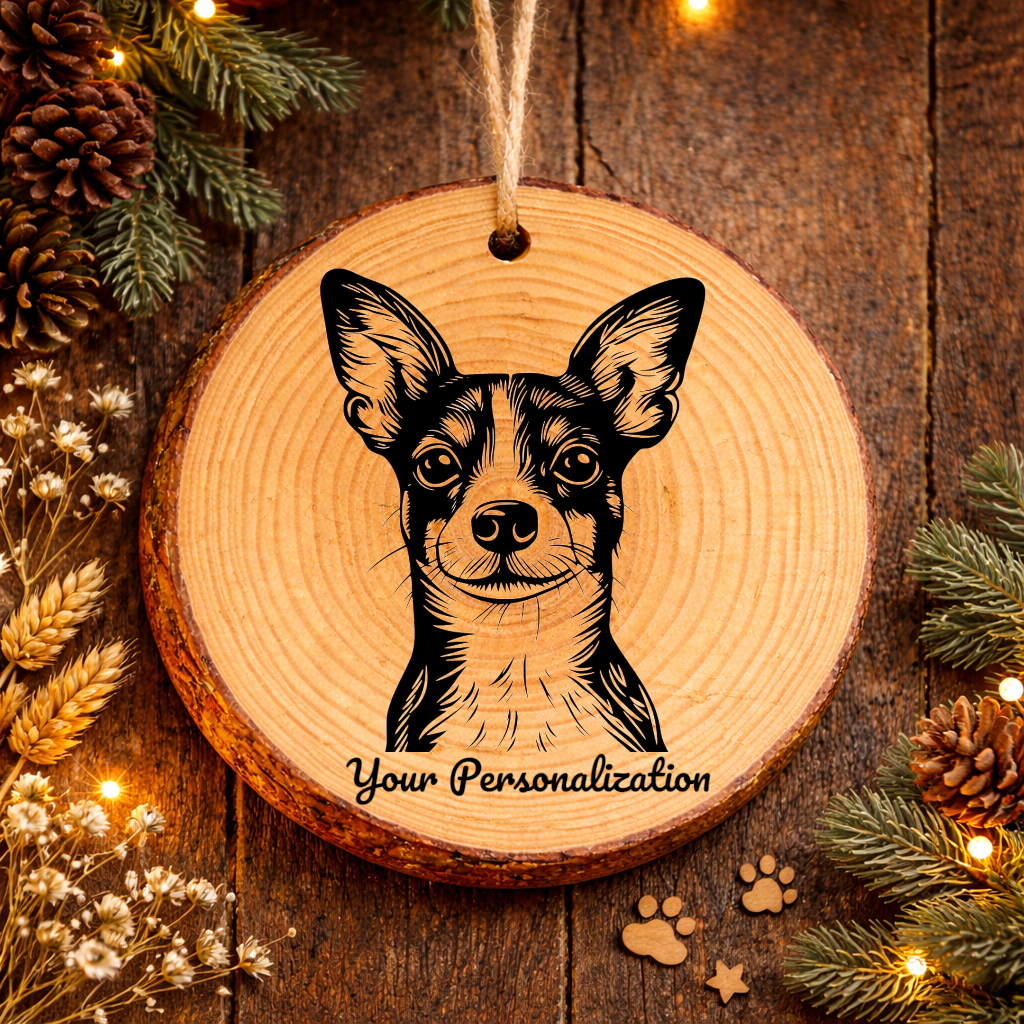 Toy Fox Terrier Dog Ornament – Rustic Wooden Keepsake