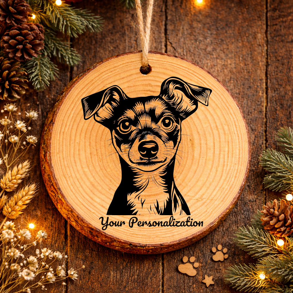 Toy Fox Terrier Dog Ornament – Rustic Wooden Keepsake
