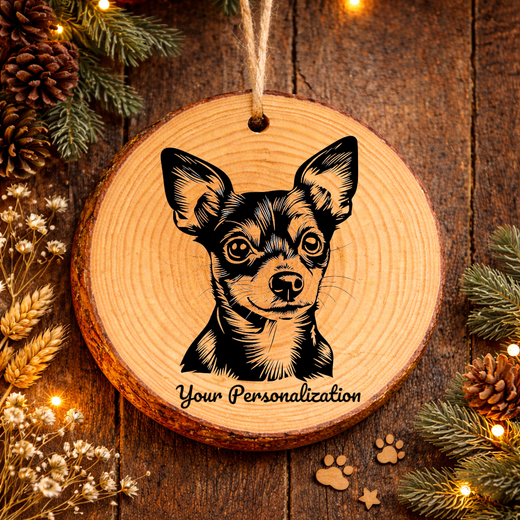 Toy Fox Terrier Dog Ornament – Rustic Wooden Keepsake