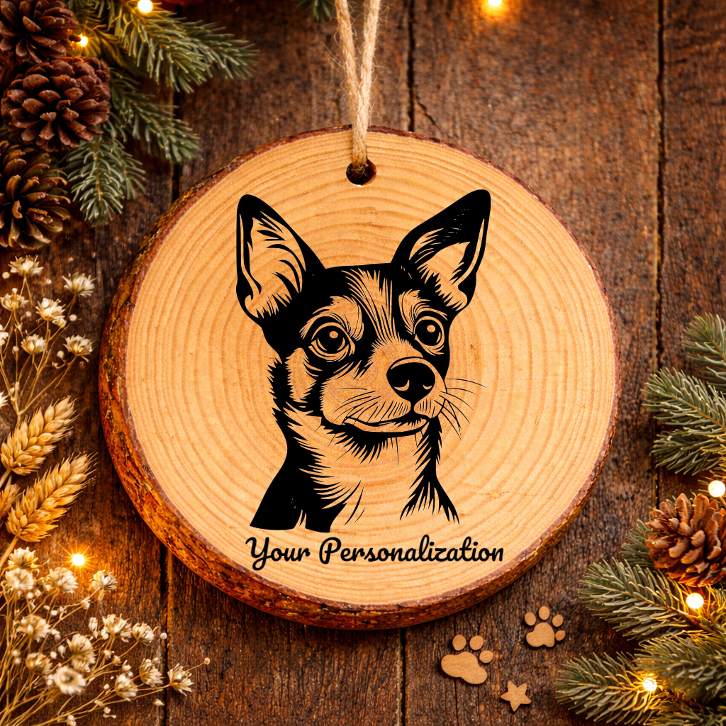Toy Fox Terrier Dog Ornament – Rustic Wooden Keepsake