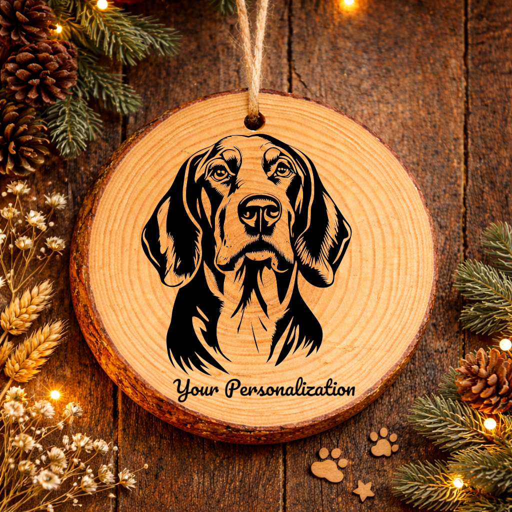 Treeing Walker Coonhound Dog Ornament – Rustic Wooden Keepsake