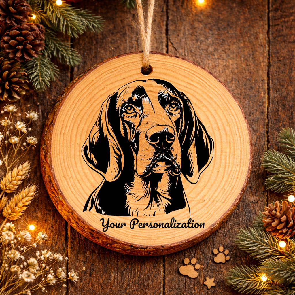 Treeing Walker Coonhound Dog Ornament – Rustic Wooden Keepsake