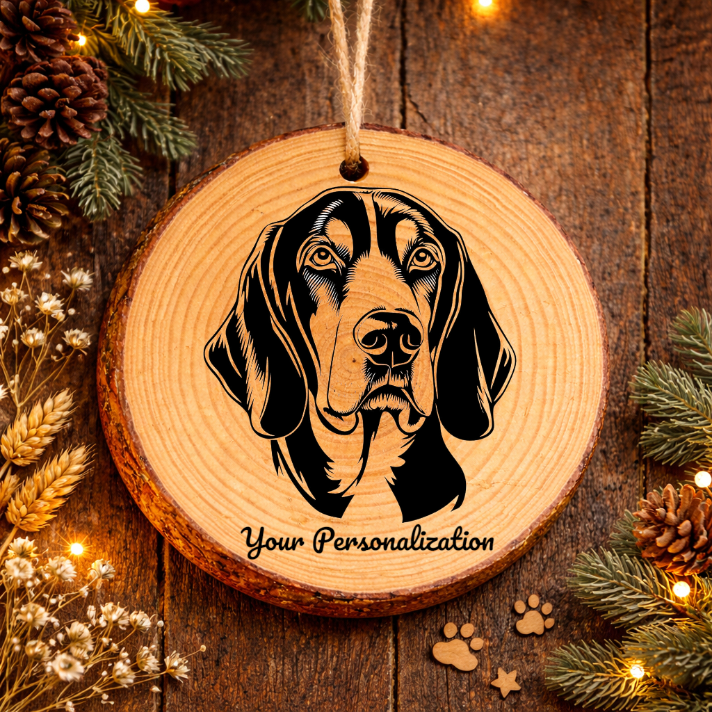 Treeing Walker Coonhound Dog Ornament – Rustic Wooden Keepsake