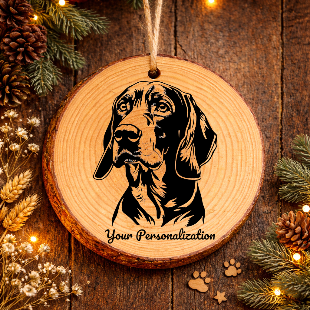 Treeing Walker Coonhound Dog Ornament – Rustic Wooden Keepsake