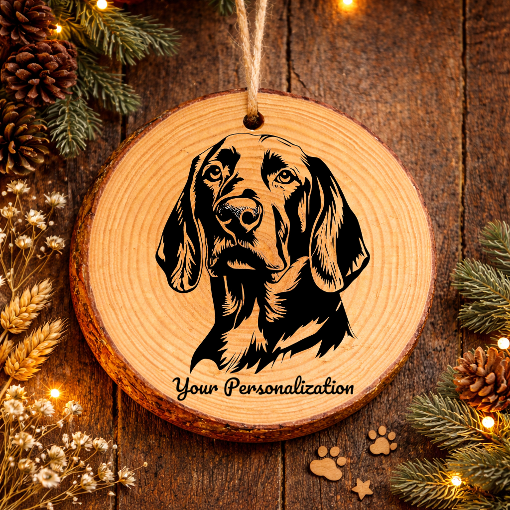 Treeing Walker Coonhound Dog Ornament – Rustic Wooden Keepsake