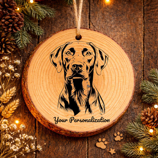Vizsla Dog Ornament – Rustic Wooden Keepsake