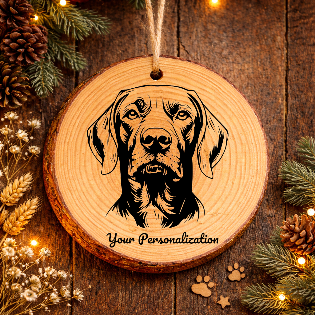 Vizsla Dog Ornament – Rustic Wooden Keepsake