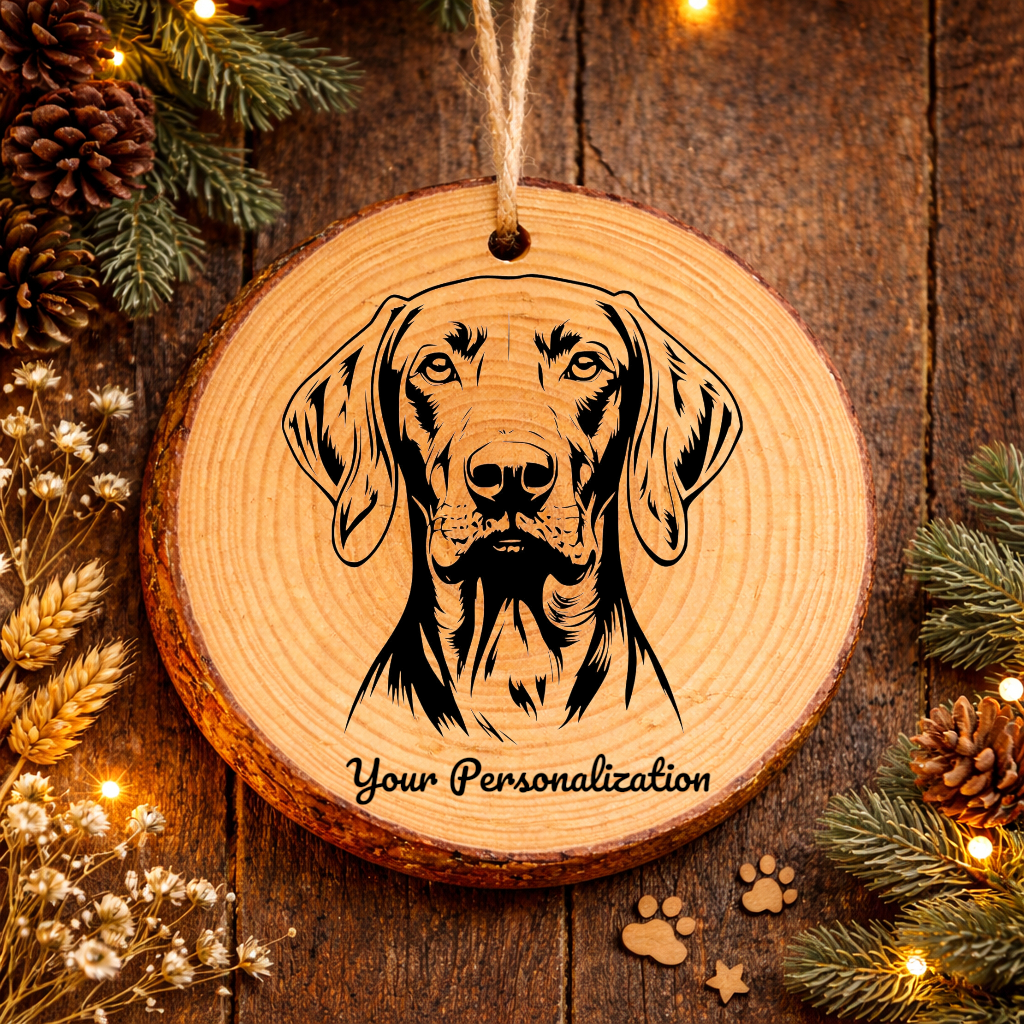 Vizsla Dog Ornament – Rustic Wooden Keepsake