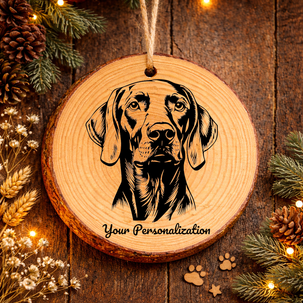 Weimaraner Dog Ornament – Rustic Wooden Keepsake