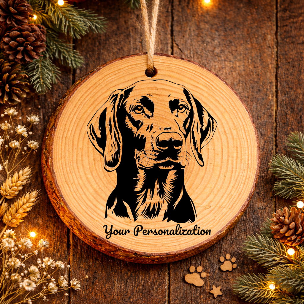 Weimaraner Dog Ornament – Rustic Wooden Keepsake