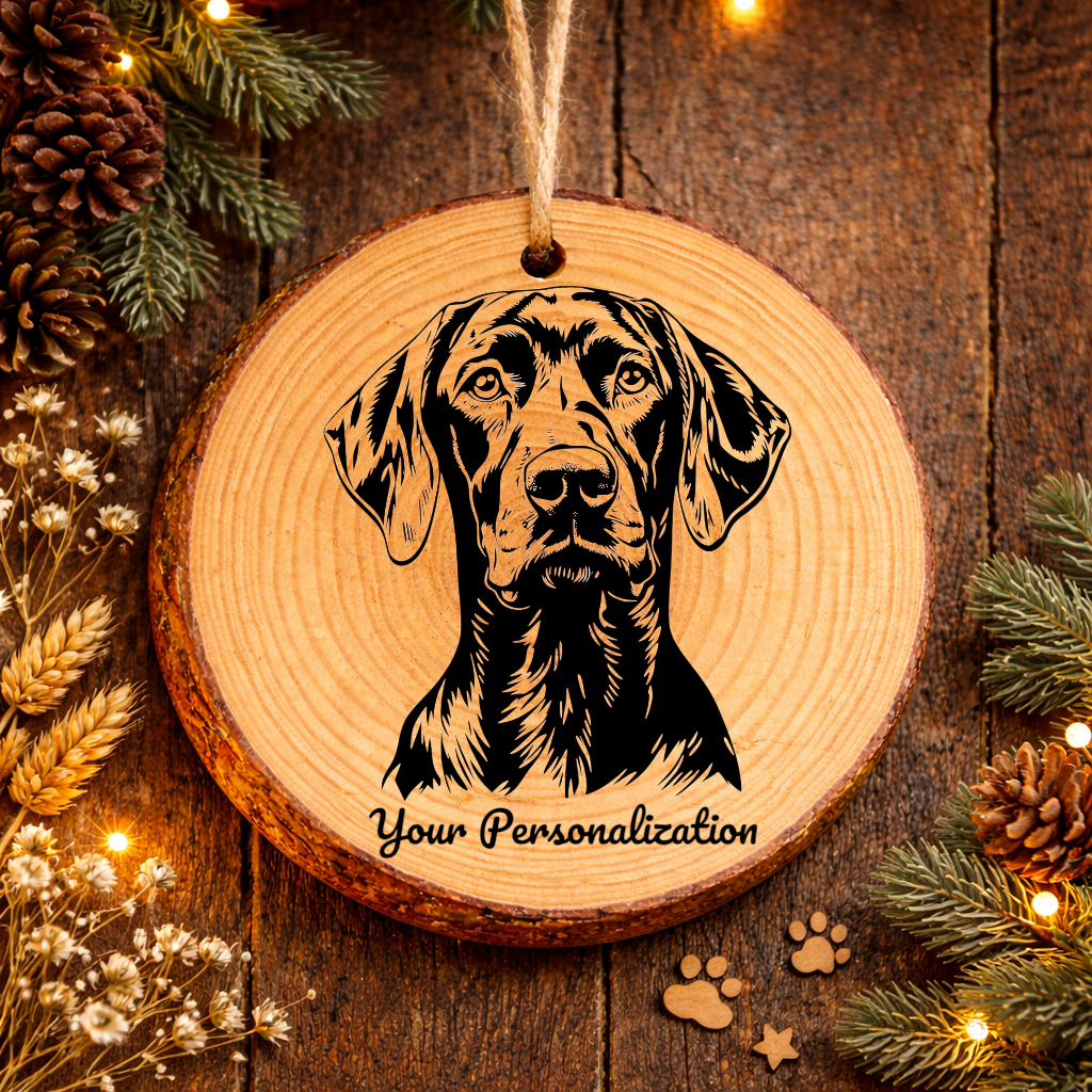 Weimaraner Dog Ornament – Rustic Wooden Keepsake
