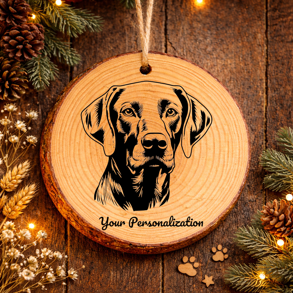 Weimaraner Dog Ornament – Rustic Wooden Keepsake