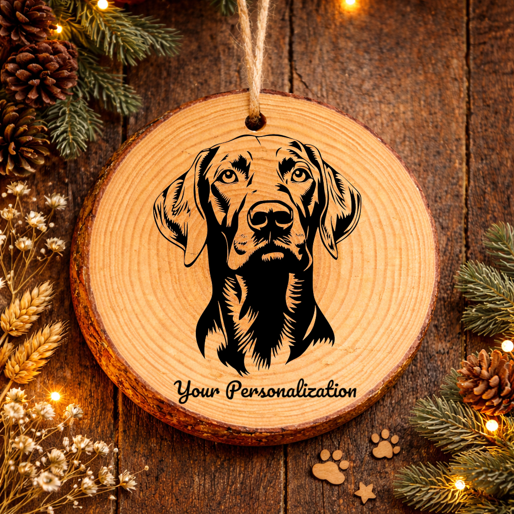 Weimaraner Dog Ornament – Rustic Wooden Keepsake