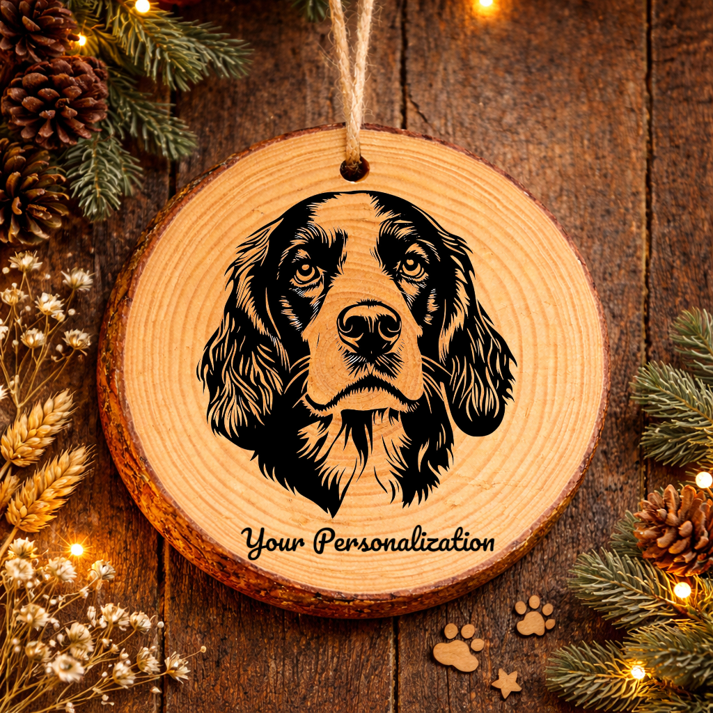 Welsh Springer Spaniel Dog Ornament – Rustic Wooden Keepsake