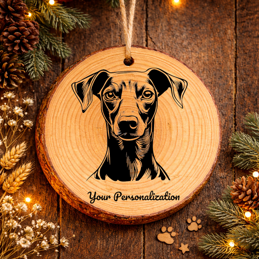 Whippet Dog Ornament – Rustic Wooden Keepsake