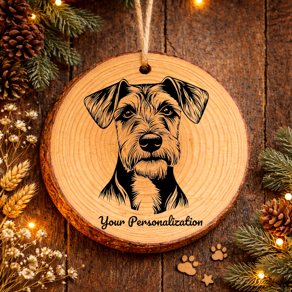 Wire Fox Terrier Dog Ornament – Rustic Wooden Keepsake