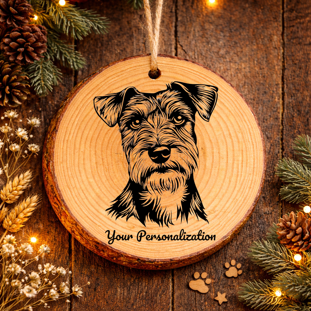 Wire Fox Terrier Dog Ornament – Rustic Wooden Keepsake