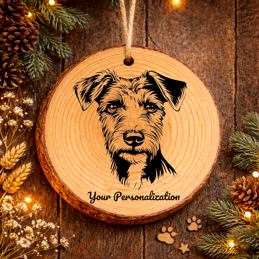 Wire Fox Terrier Dog Ornament – Rustic Wooden Keepsake