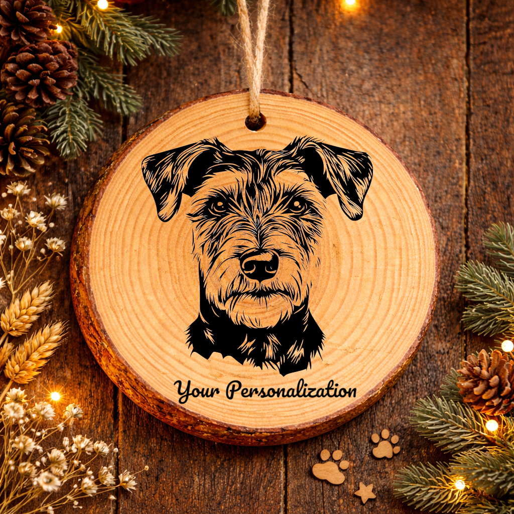 Wire Fox Terrier Dog Ornament – Rustic Wooden Keepsake