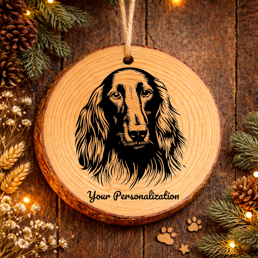 Afghan Hound Dog Ornament – Rustic Wooden Keepsake