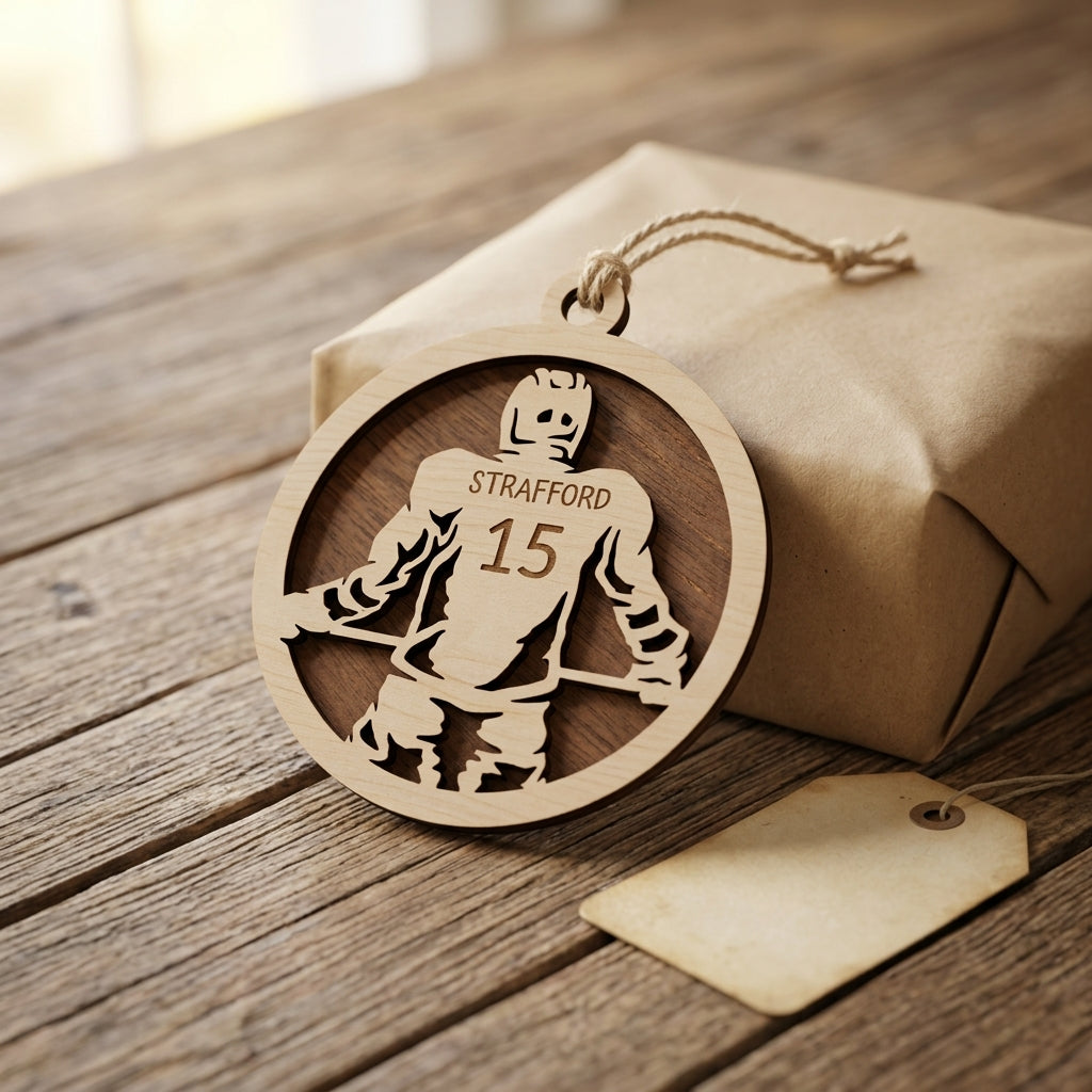 Ice Hockey Layered Ornament - Male or Female Versions available