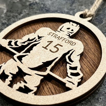 Ice Hockey Layered Ornament - Male or Female Versions available