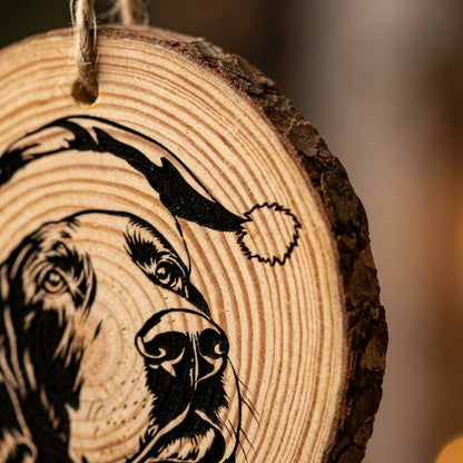 Bracco Italiano Santa Hat Dog Rustic Pine Christmas Ornament