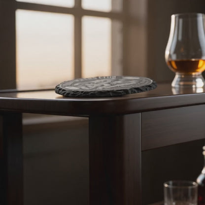 Old F-Club Couple Slate Drink Coasters - Set of 4