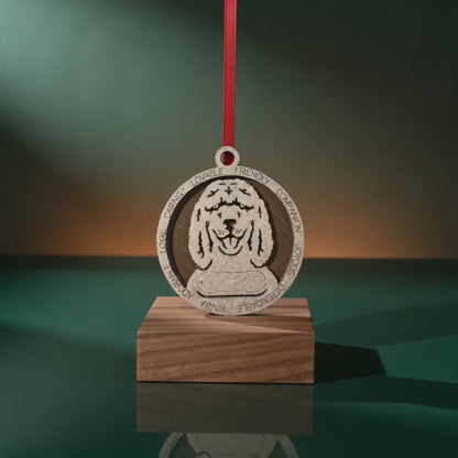 Water Spaniel Layered Dog Ornament