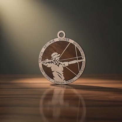 Archery Sports Layered Ornament - Male or Female Versions Available