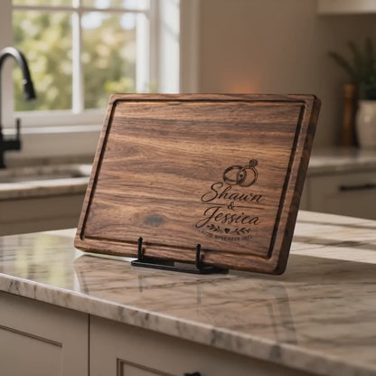 Joined Wedding Rings Serving Board
