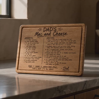 Dad’s Mac ‘n Cheese Recipe Serving Board