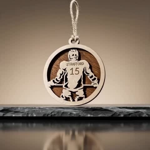 Ice Hockey Layered Ornament - Male or Female Versions available