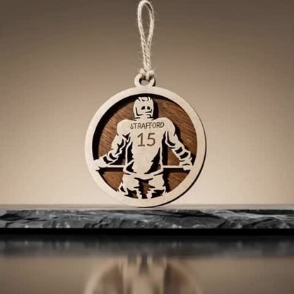 Ice Hockey Layered Ornament - Male or Female Versions available